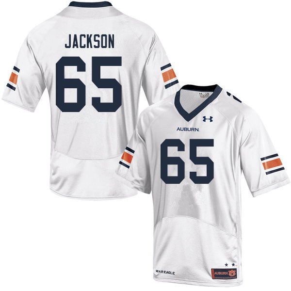Men #65 Alec Jackson Auburn Tigers College Football Jerseys Sale-White - Click Image to Close